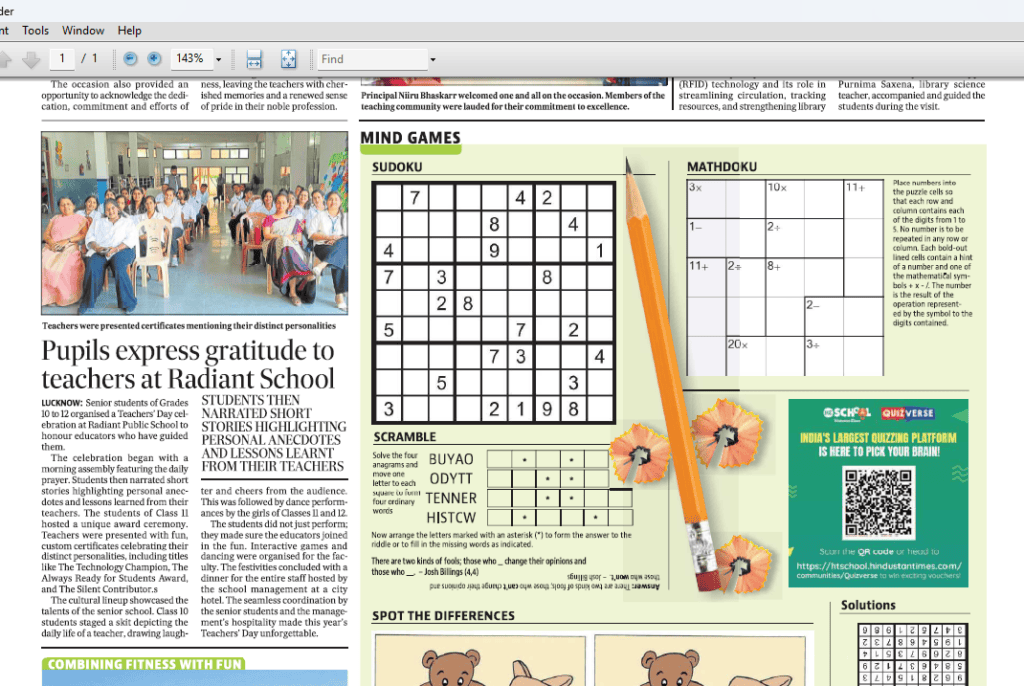 , Radiant Public School